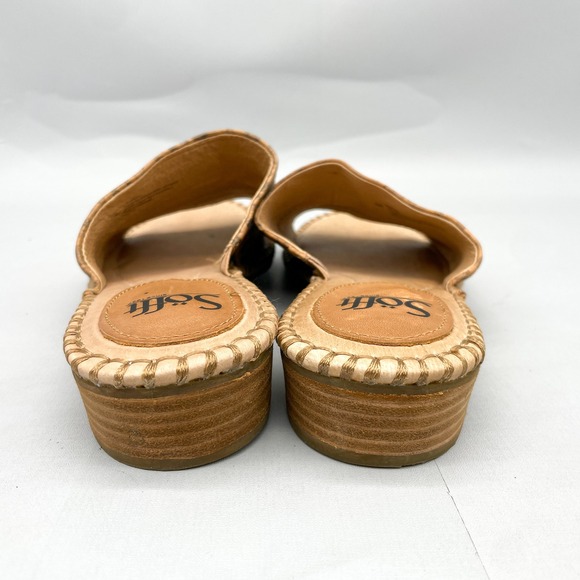 Sofft Womens 10M Slide Sandals Shoes Brown Leopard Print Leather Mules Boho Chic - Picture 7 of 13